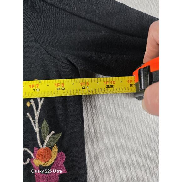 Cupio Open Front Cardigan Large Floral Embroidered Boho Lagenlook LIghtweight - Picture 4 of 6